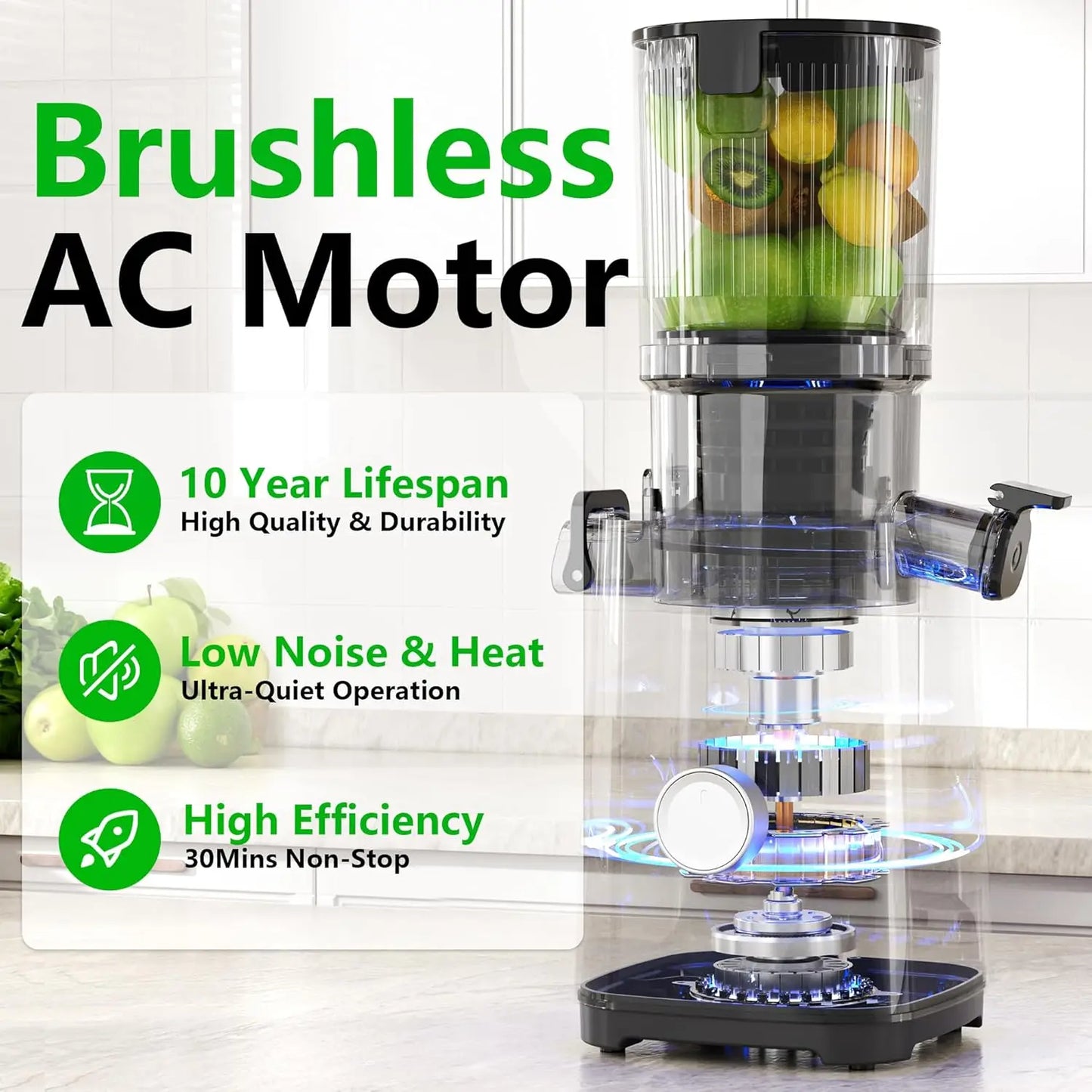 T34 Cold Press Juicer By XMSJ For Health Conscious Home Juicers Nutrient Packed Juicing And Whisper Quiet Performance