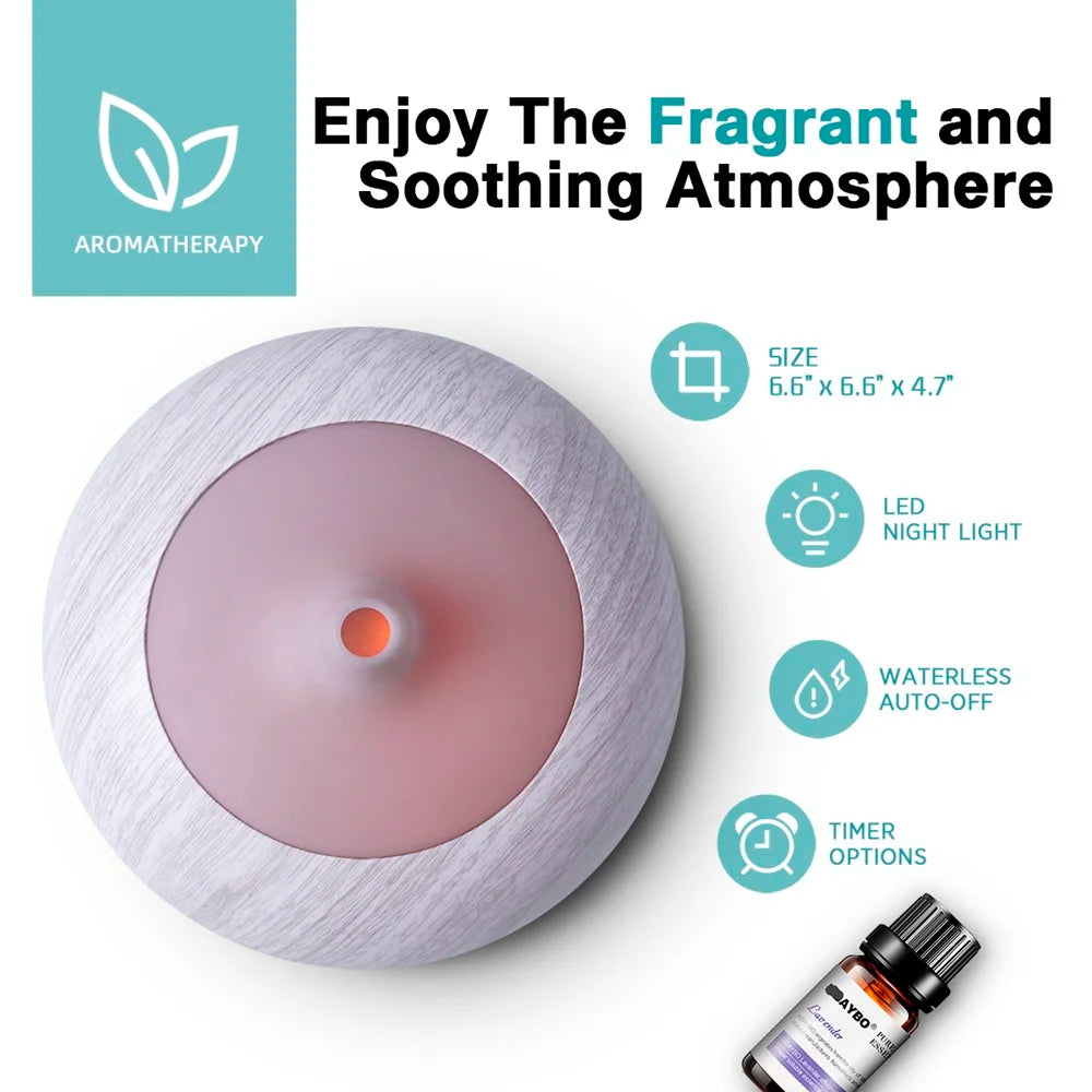 Miflame Premium Essential Oil Humidifier 500ml With Colorful LED Lights For Home Wellness And Aromatherapy