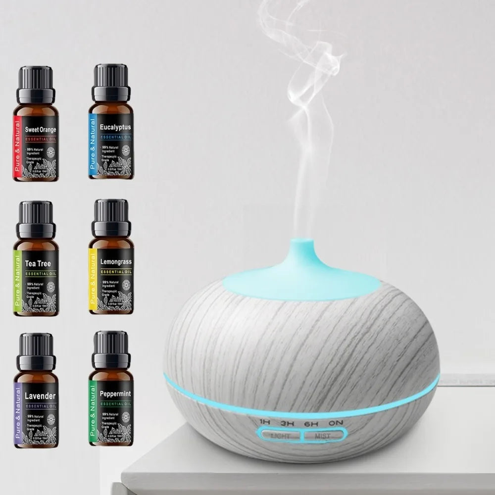 Miflame Premium Essential Oil Humidifier 500ml With Colorful LED Lights For Home Wellness And Aromatherapy