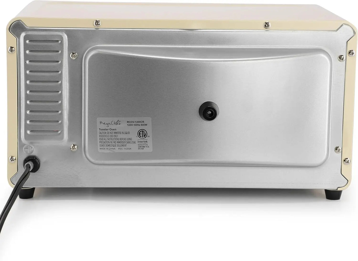 XMSJ 9.5 Quart Countertop Toaster Oven With Timer 800W Dual Quartz Heating For Fast Even Baking In Small Kitchens Cream