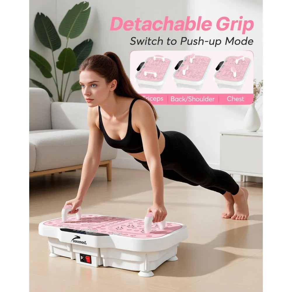 Zoomsnail Vibration Plate Exercise Machine 8000 Vpm Adjustable Fitness Platform 400 Lb Capacity For Home Workouts