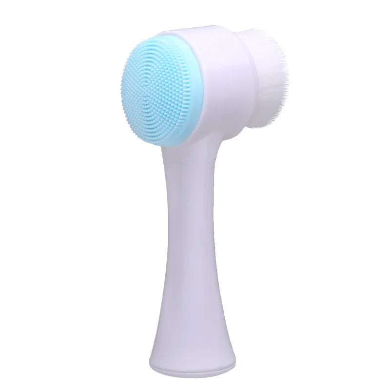 Lanbena 3D Double Silicone Facial Cleansing Brush Double Sided Exfoliator