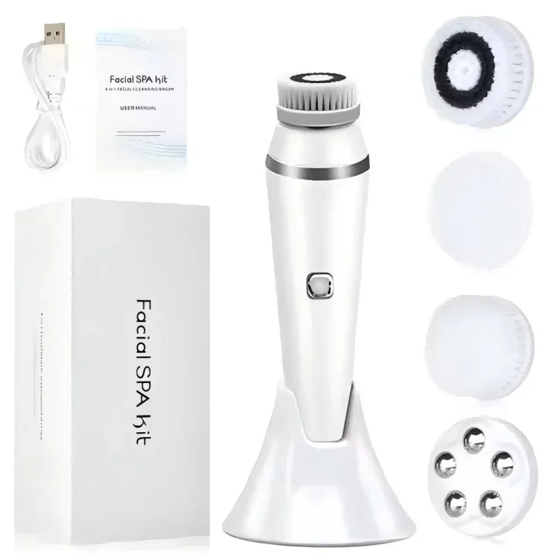 4 In 1 Electric Facial Cleansing Brush IPX7 Waterproof For Deep Pore Cleaning