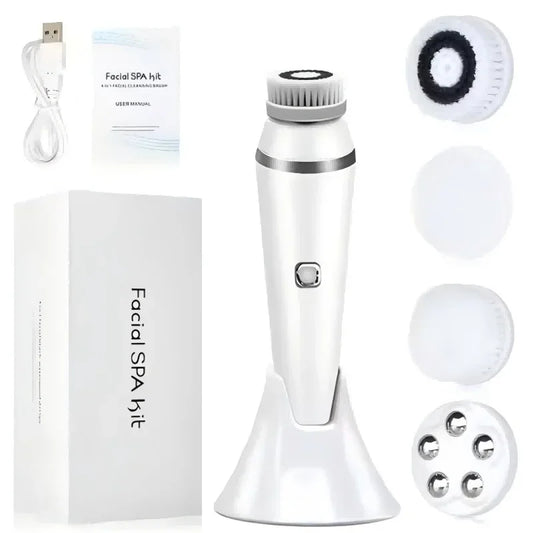 4 In 1 Electric Facial Cleansing Brush IPX7 Waterproof For Deep Pore Cleaning