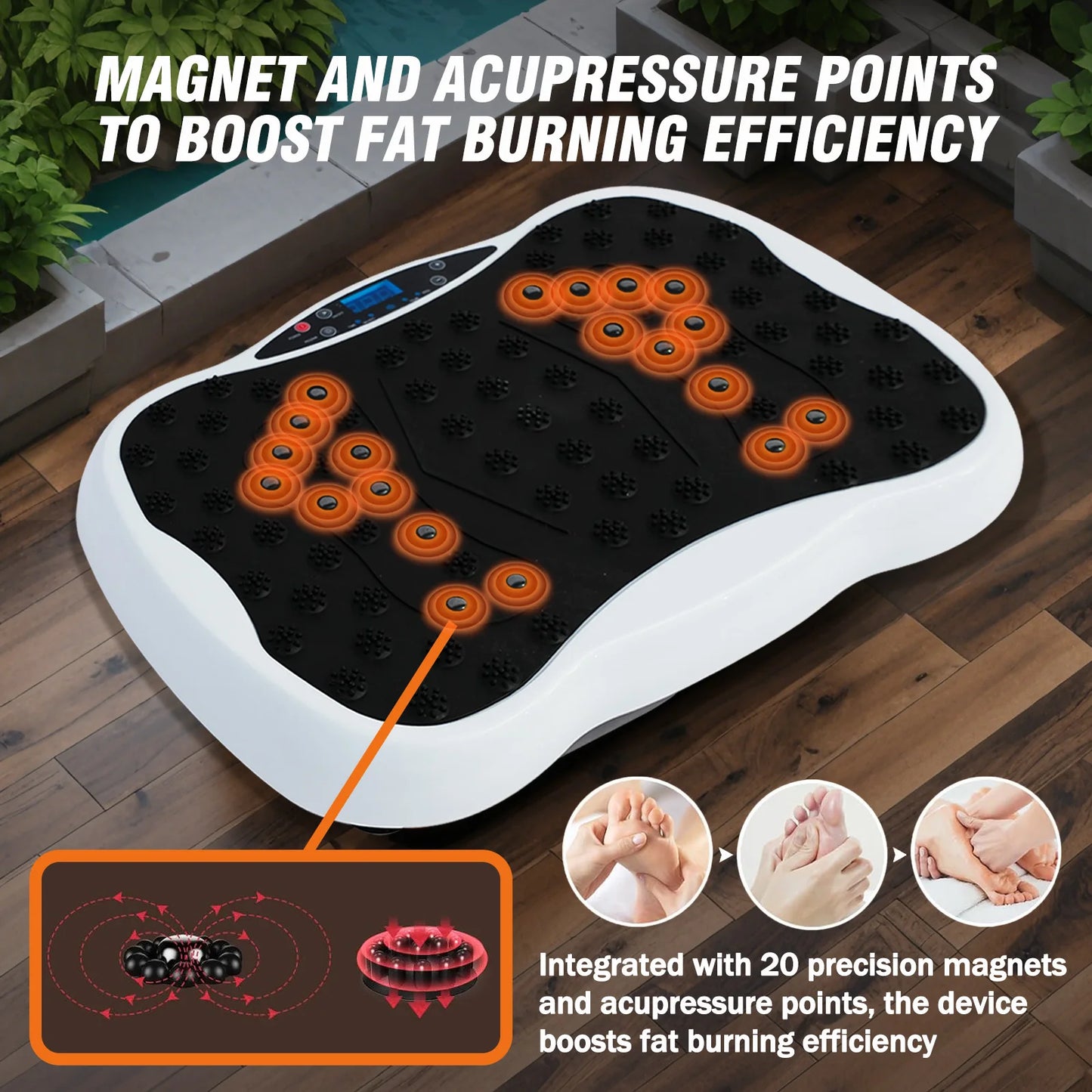 Full Body Vibration Platform With Remote Bluetooth Control For Home Fitness Enthusiasts Including Resistance Bands