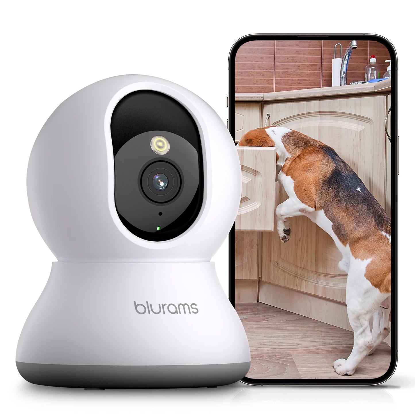 Blurams 2K Indoor Security Camera With Night Vision And Two Way Audio For Home Surveillance 360 Degree View
