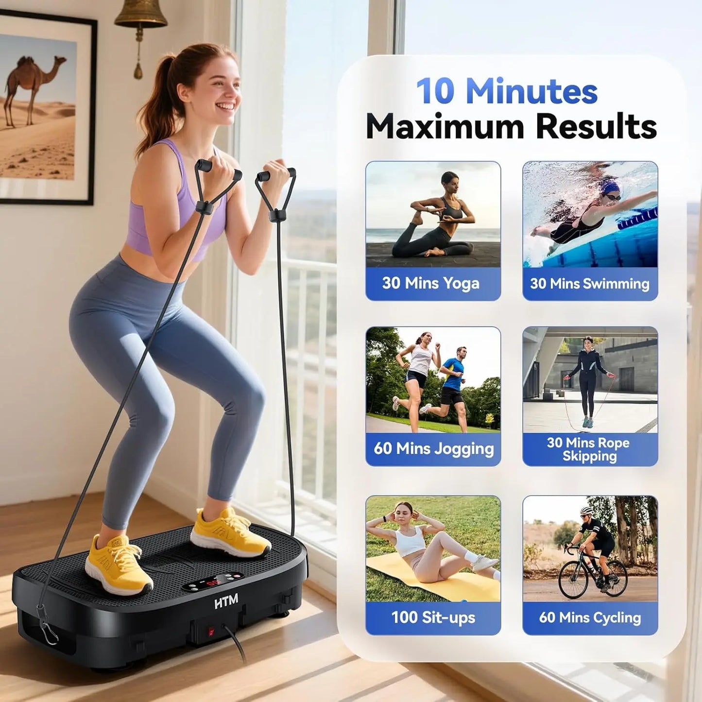 Unlock full-body relaxation and workouts with the HTM Whole Body Muscle Relax Vibration Plate, designed to fit into your busy schedule.