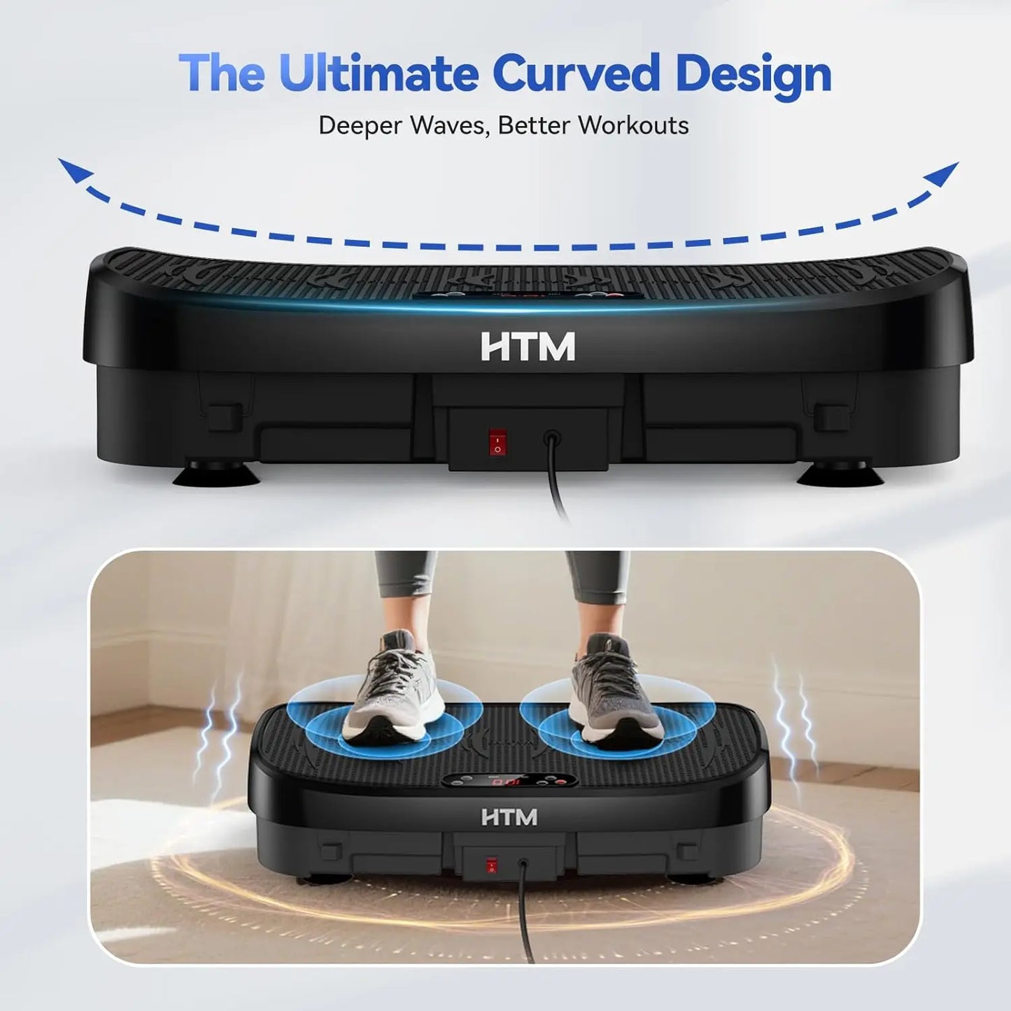 Whole Body Vibration Plate Trainer Bluetooth 120 Speed Levels For Home Fitness Full Body Workout