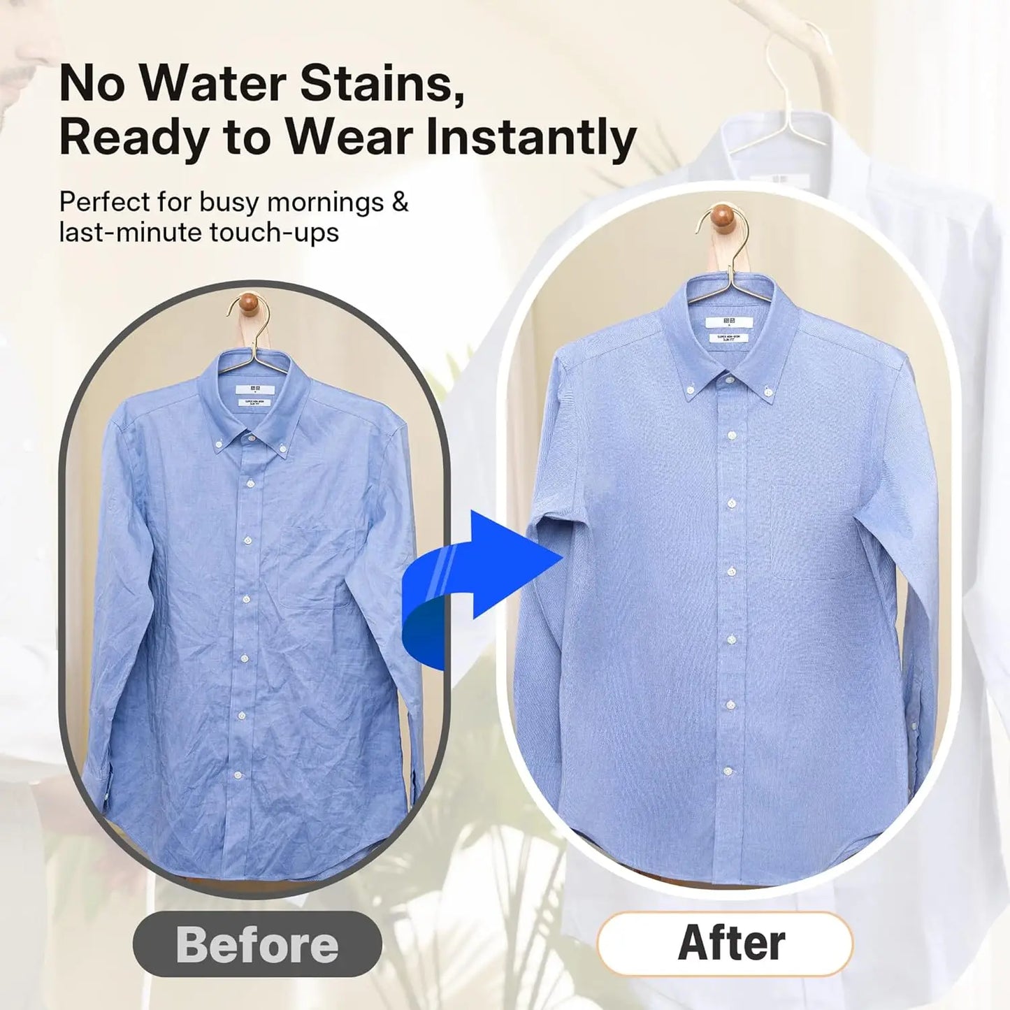 XMSJ OneHanded Travel Garment Steamer 2300 Pa Suction 2in1 Auto Grip For Busy Travelers