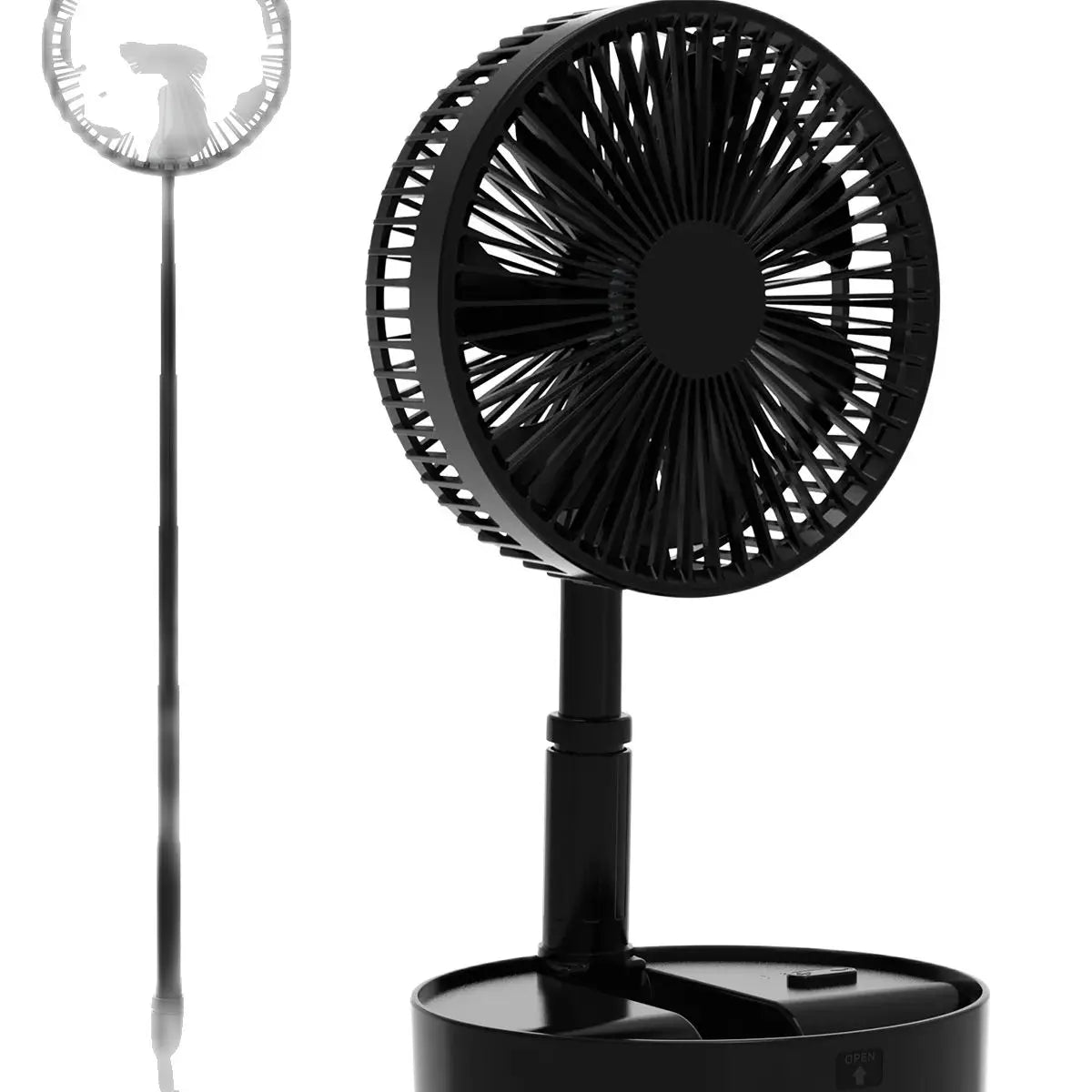 UnitedTime Portable Foldable Oscillating Battery Powered Camping Fan With Remote Control For Outdoor Enthusiasts