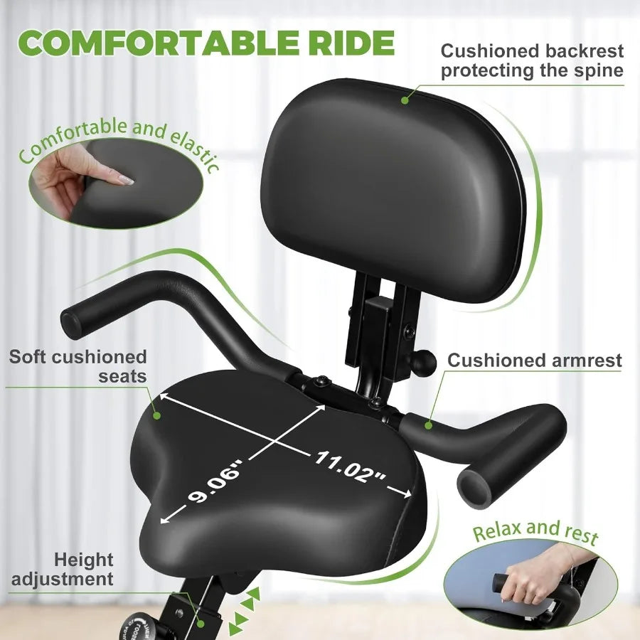 XMSJ 5 In 1 Premium Stationary Bike With 16 Level Magnetic Resistance 330Lb Capacity For Home Gym Enthusiasts