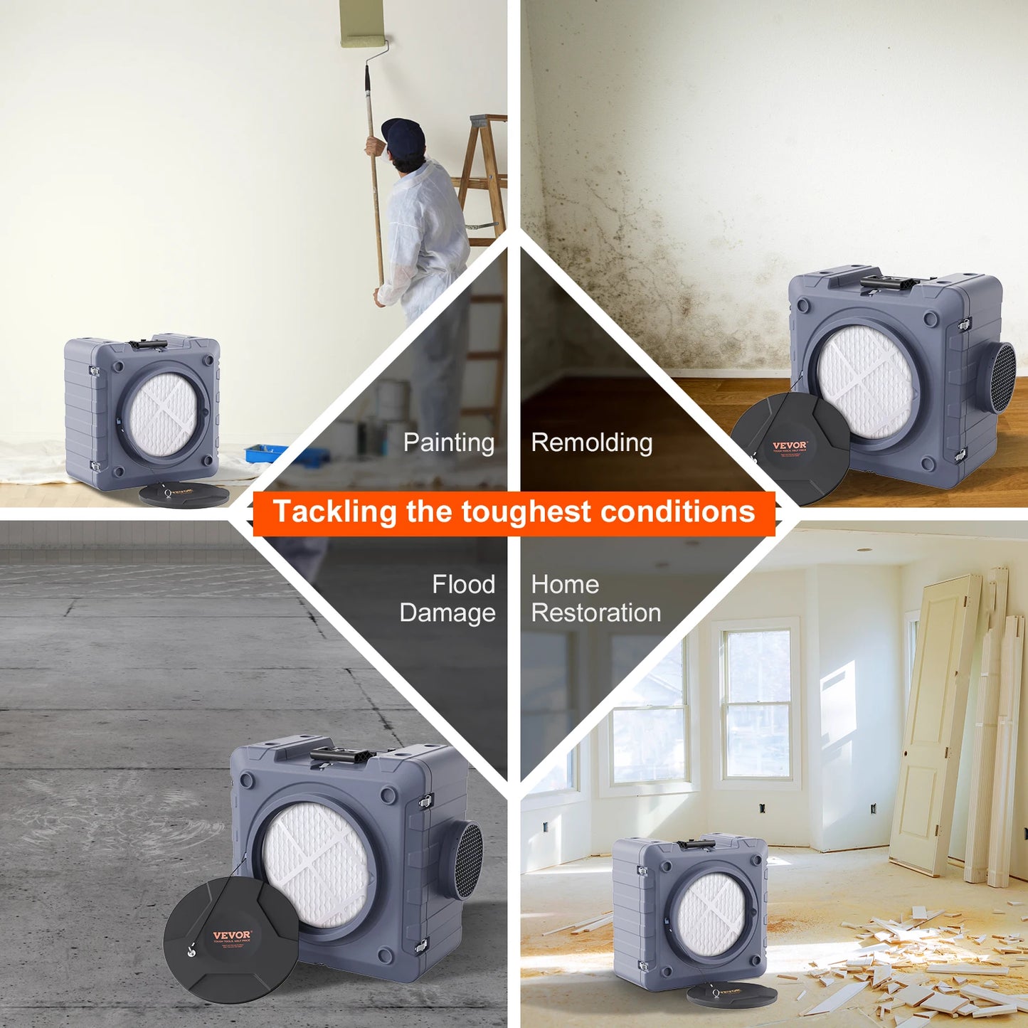 From VEVOR, this air scrubber delivers powerful, stackable filtration to clean air fast and deodorize spaces.