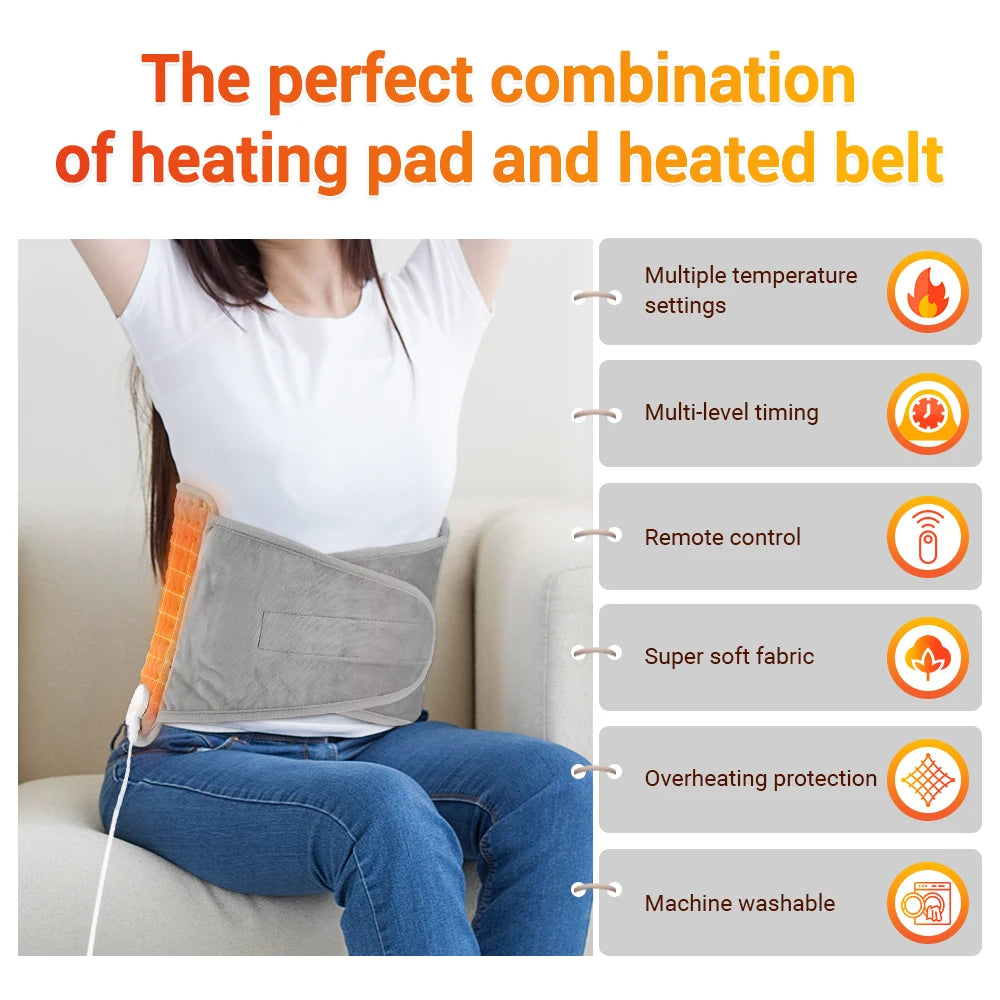 PastSky Electric Heating Waist Pad With Adjustable Temperature Massage