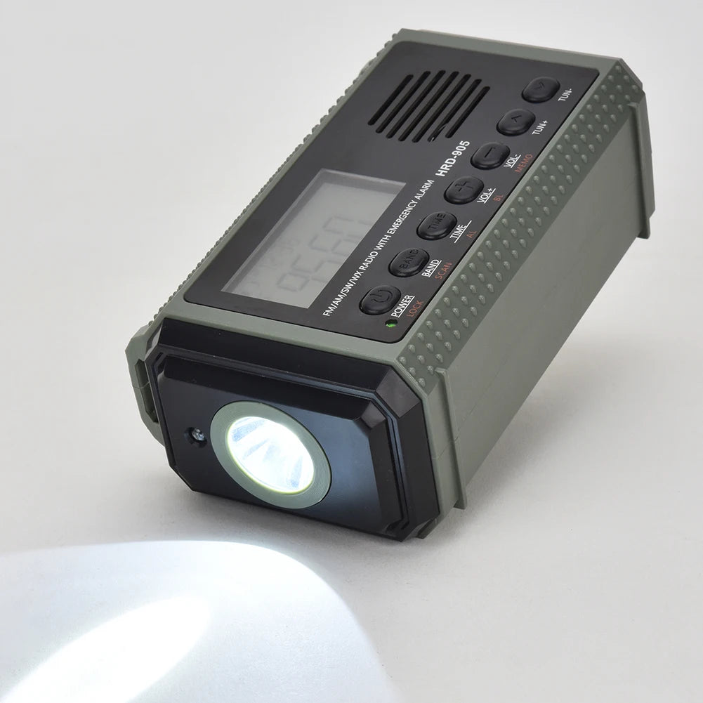ALLOYSEED Solar Hand Crank Emergency Weather Radio 10000mAh Power Bank