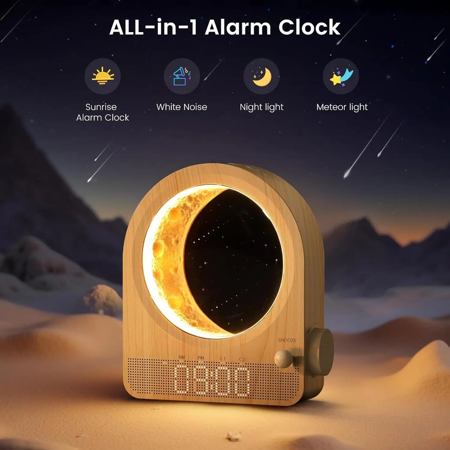 Sunrise Alarm Clock With White Noise And Ten Soothing Sounds Dual Alarms For Restful Mornings