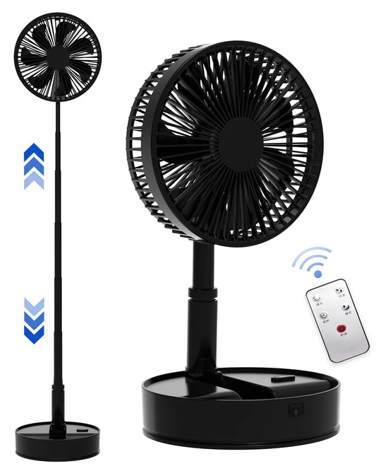UnitedTime Portable Foldable Oscillating Battery Powered Camping Fan With Remote Control For Outdoor Enthusiasts