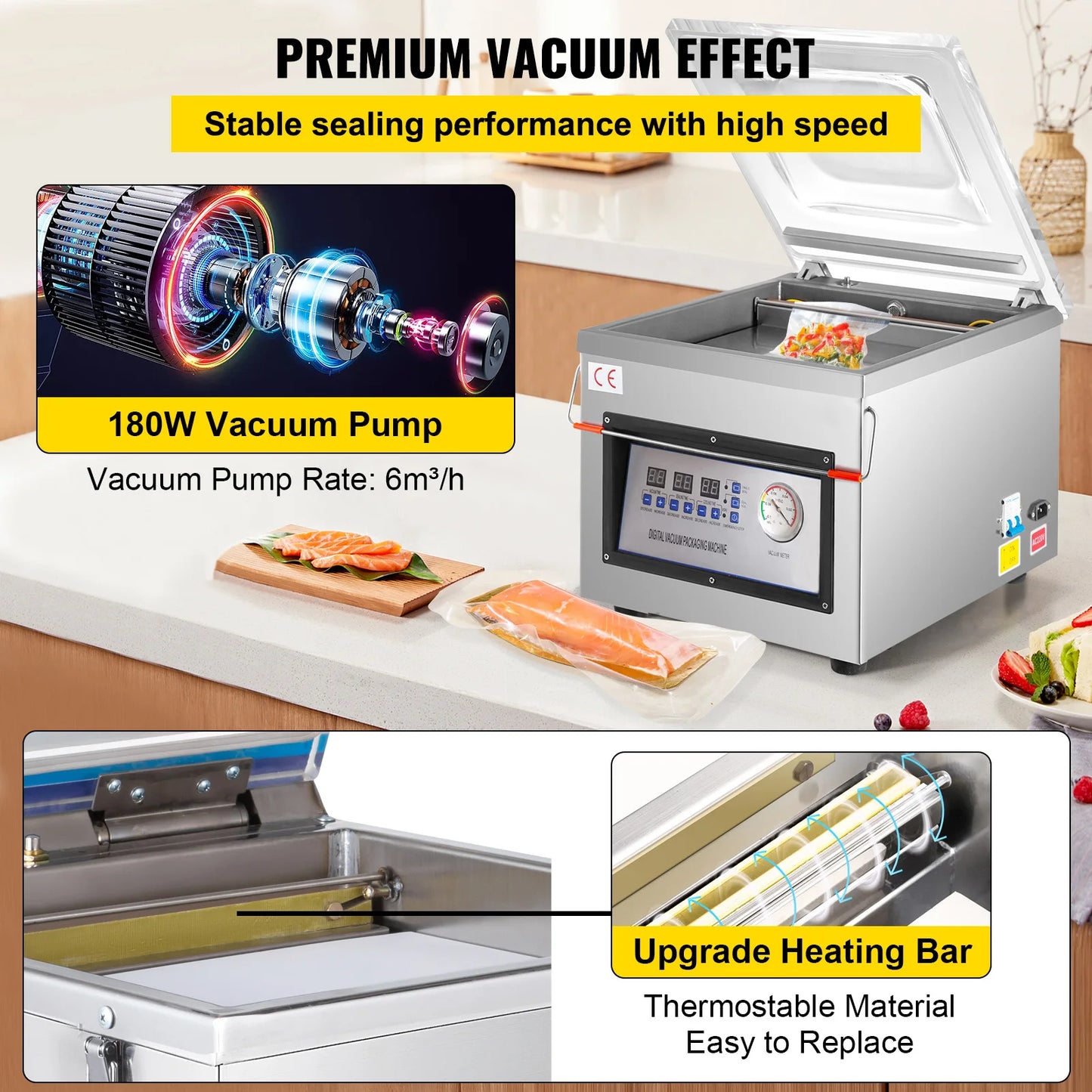 Experience professional-grade vacuum sealing at home with the SucceBuy DZ260C chamber vacuum sealer, designed to preserve freshness and extend shelf life for everyday frozen and refrigerated goods.
