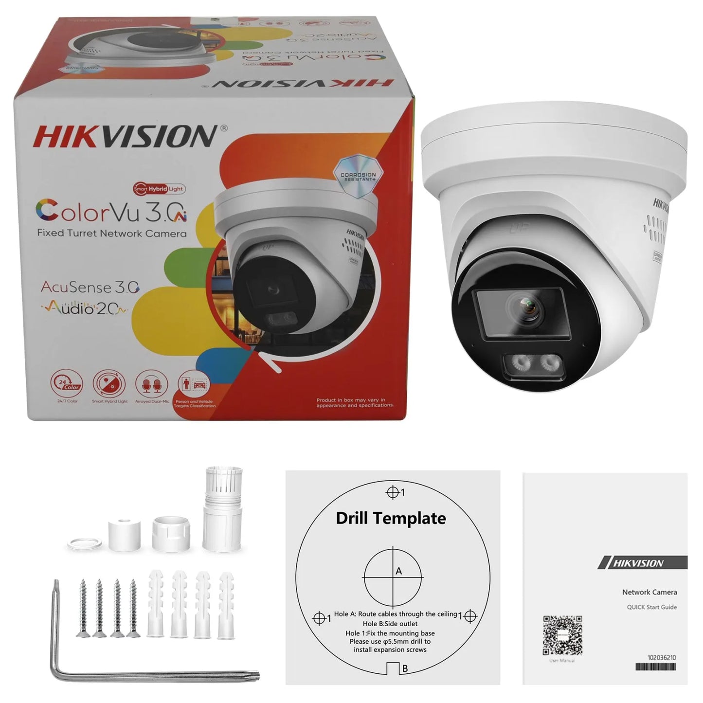 Hikvision 8MP IP Camera ColorVu Night Vision 4K Ultra HD 100 Degree FOV For Businesses