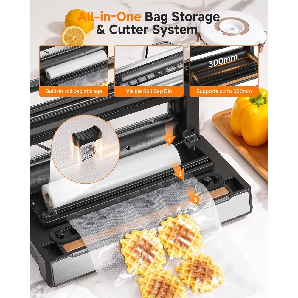 AAOBOSI 95KPa 9 In 1 Vacuum Sealer For Home Kitchen Precision Seal Freshness Lock 9 Modes