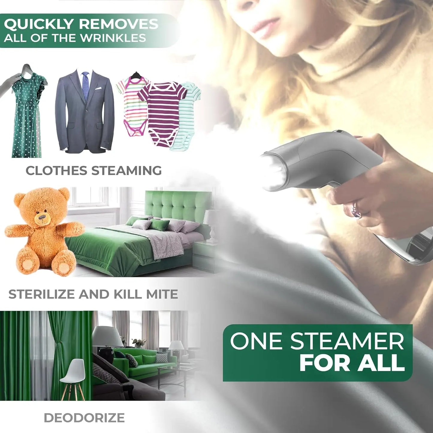 XMSJ Mini Travel Garment Steamer 900W Fast Heat