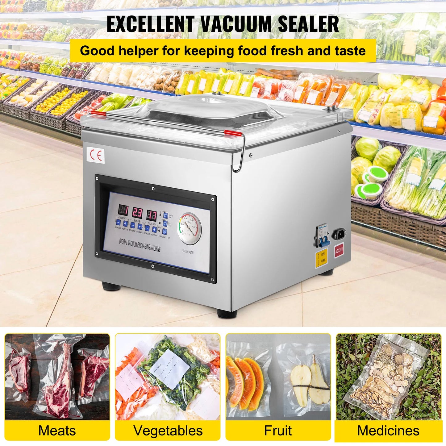 Experience professional-grade vacuum sealing at home with the SucceBuy DZ260C chamber vacuum sealer, designed to preserve freshness and extend shelf life for everyday frozen and refrigerated goods.
