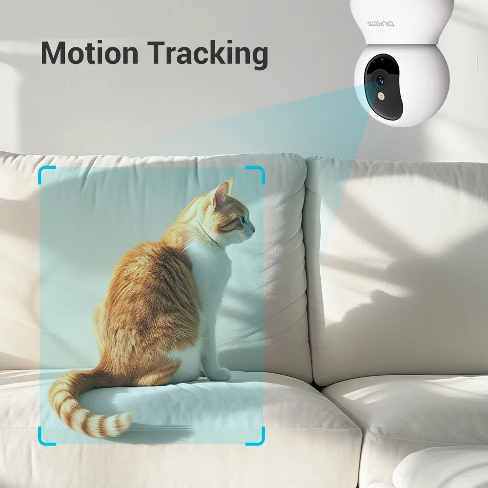 Blurams 2K Indoor Security Camera With Night Vision And Two Way Audio For Home Surveillance 360 Degree View