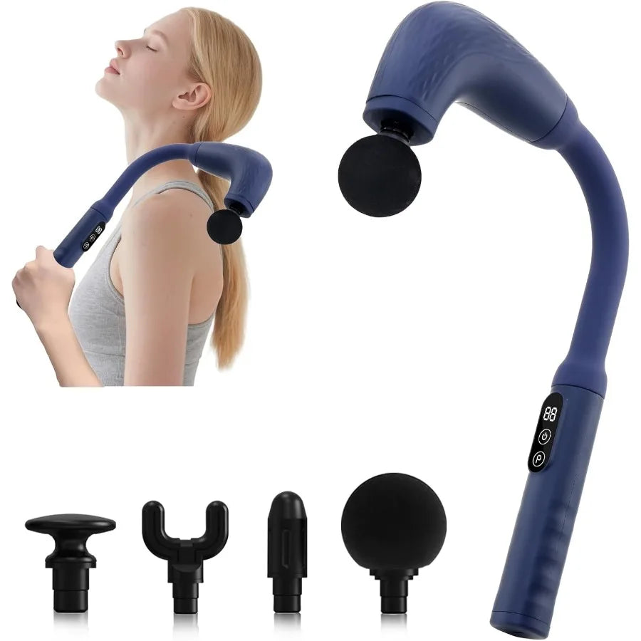 Relieve stubborn muscle tension at home with this manual massager, featuring an upgraded extension handle and ergonomic grip to reach tight spots along your back.