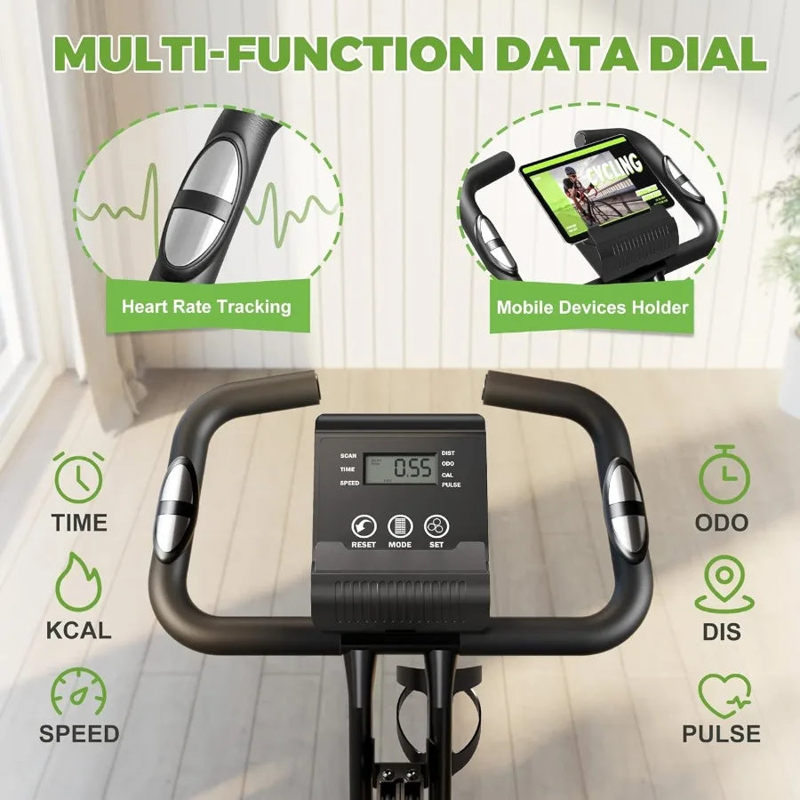 XMSJ 5 In 1 Premium Stationary Bike With 16 Level Magnetic Resistance 330Lb Capacity For Home Gym Enthusiasts