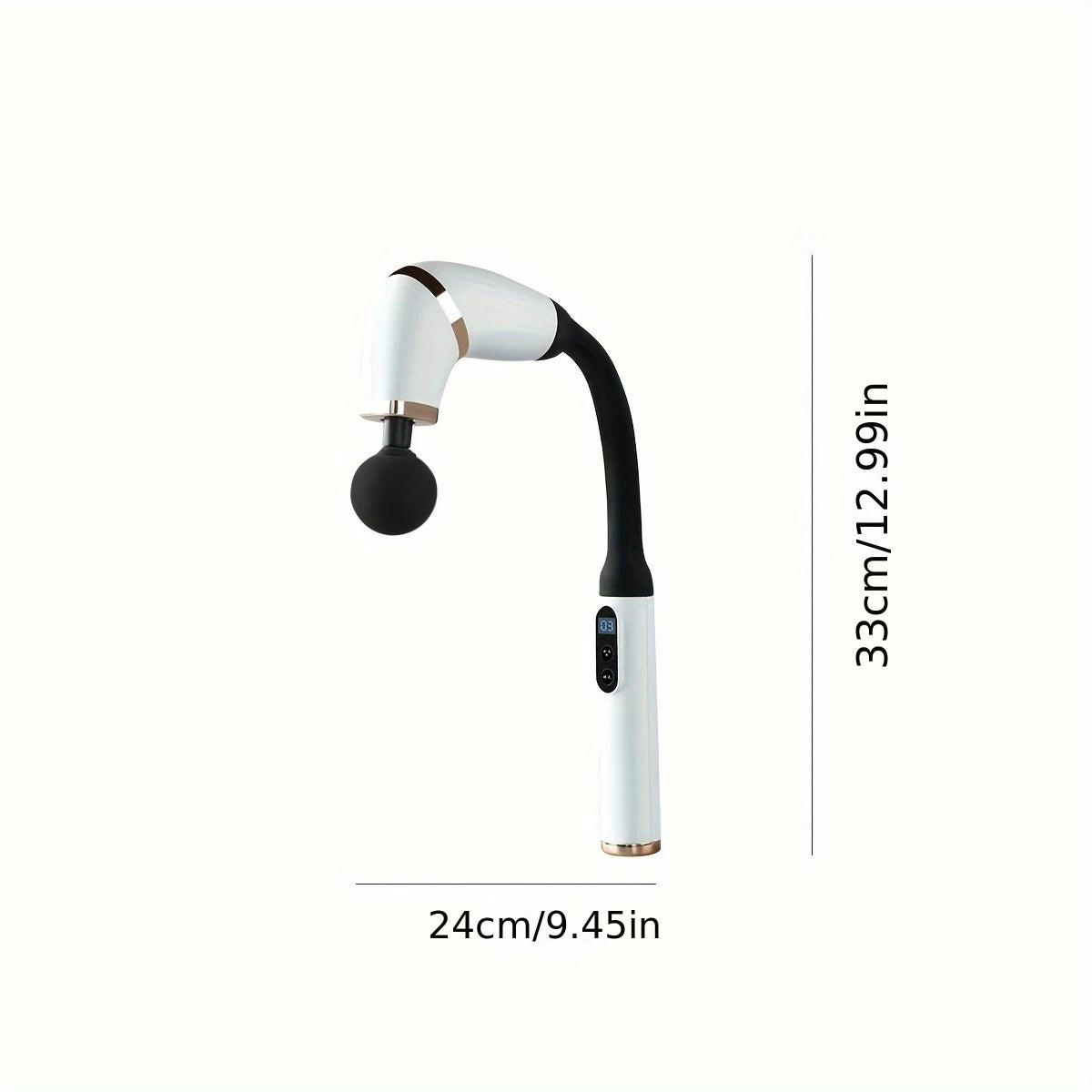 Experience deep relief with this massage gun featuring an upgraded extension handle for full body access.