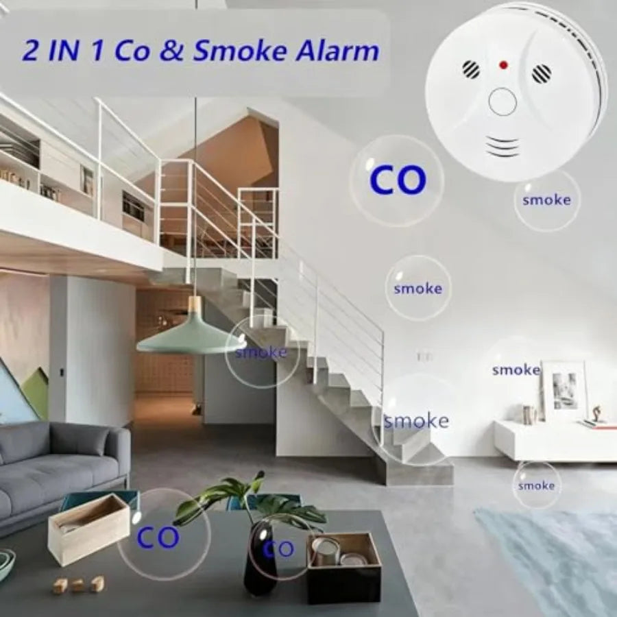 Portable Battery Powered Smoke And CO Detector Dual Sensor Travel Ready For Travelers And Campers