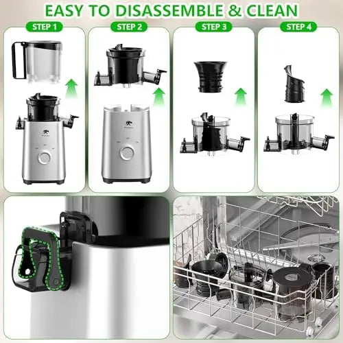 T34 Cold Press Juicer By XMSJ For Health Conscious Home Juicers Nutrient Packed Juicing And Whisper Quiet Performance