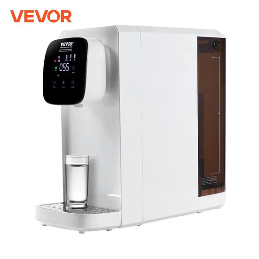 Experience purified, great tasting water at home with the VEVOR UV Countertop Reverse Osmosis System, featuring five-stage filtration, bottleless operation, and UV disinfection for your safe hydration.