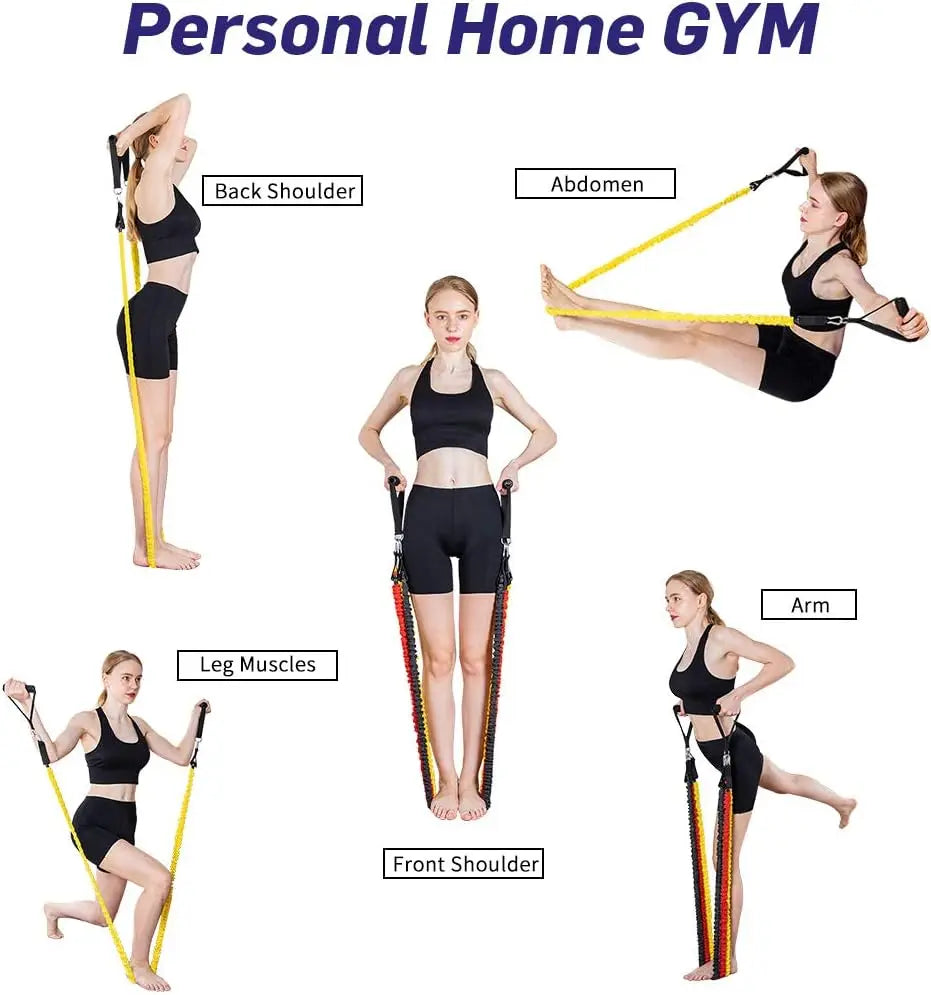 Heavy Duty Resistance Band Kit for Home Gym Protective Sleeves, Foam Handles, Door Anchor, Ankle Strap for Safe Workouts