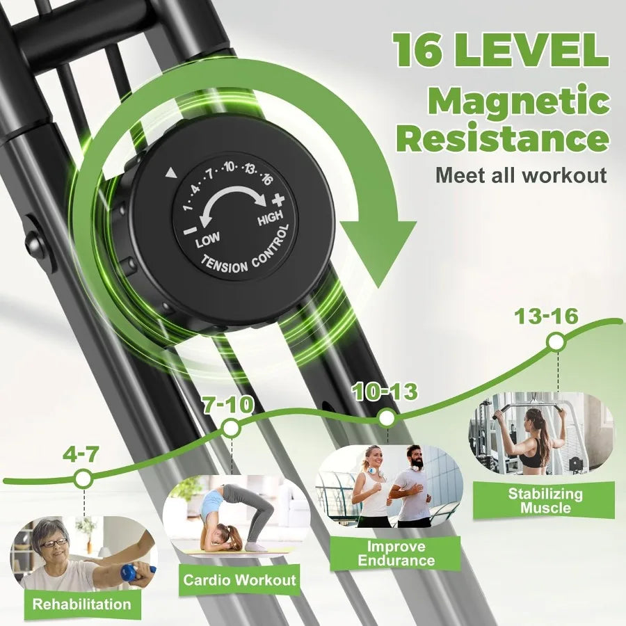 XMSJ 5 In 1 Premium Stationary Bike With 16 Level Magnetic Resistance 330Lb Capacity For Home Gym Enthusiasts