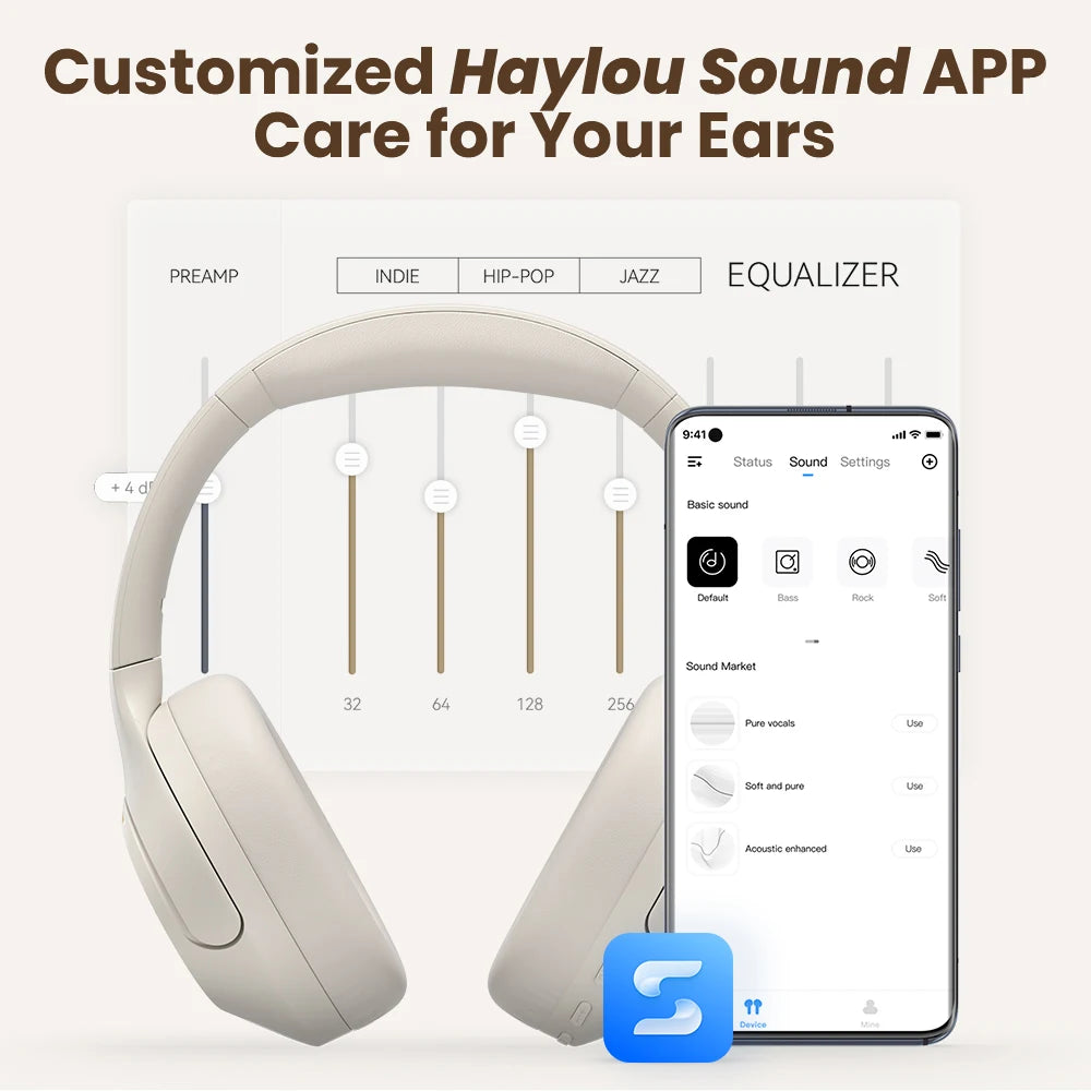 With Haylou S35 ANC wireless headphones, you enjoy immersive silence and rich sound for your everyday listening, workouts, and travel.