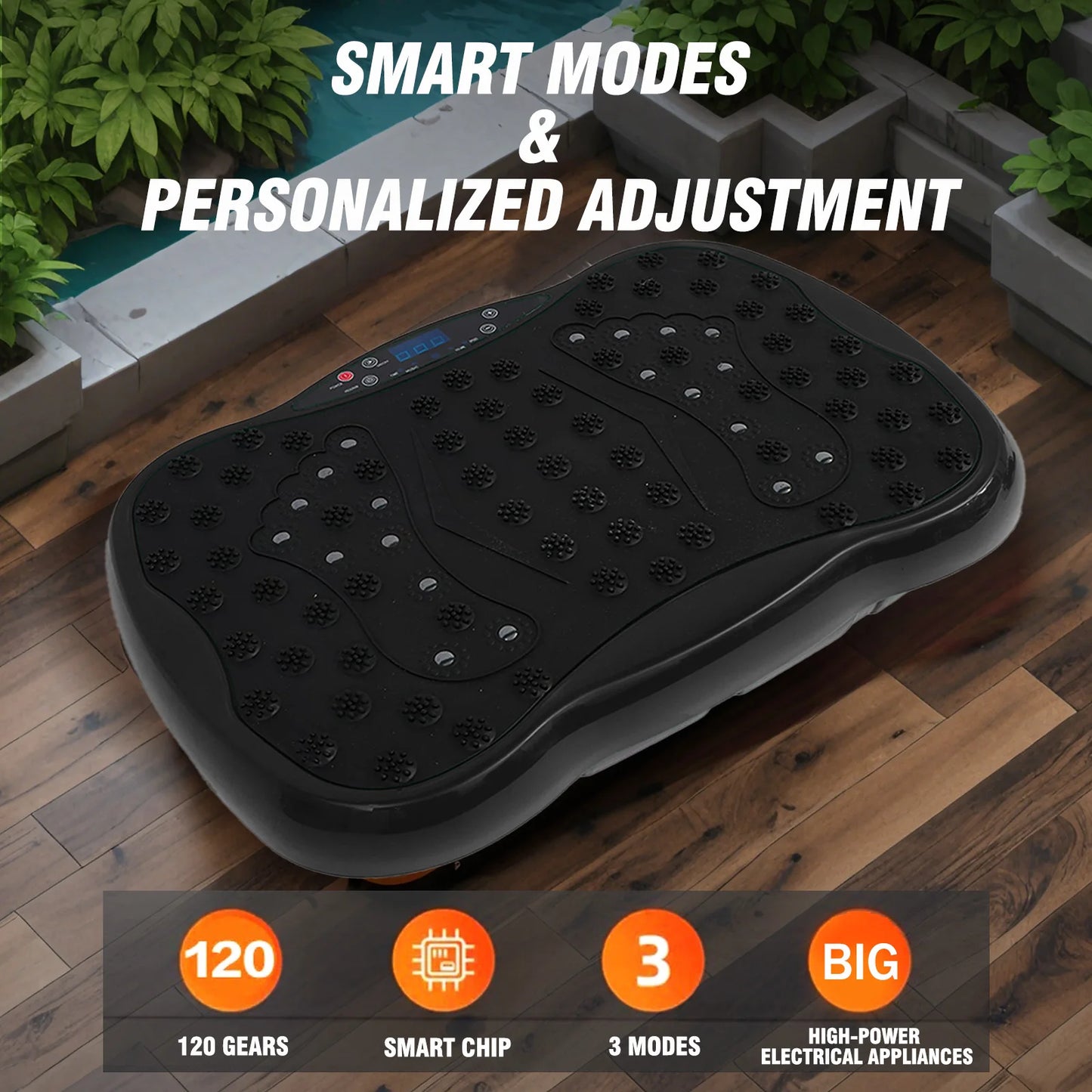 Full Body Vibration Platform With Remote Bluetooth Control For Home Fitness Enthusiasts Including Resistance Bands